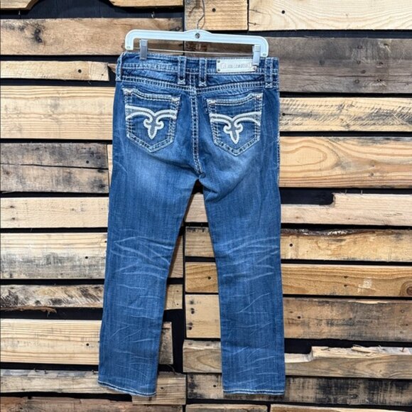 Rock Revival Women’s Embellished‎ Low Rise Zoey Straight Jeans Size 29 - Picture 3 of 8